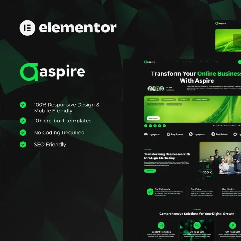 Aspire – SEO & Digital Marketing Elementor Template Kit