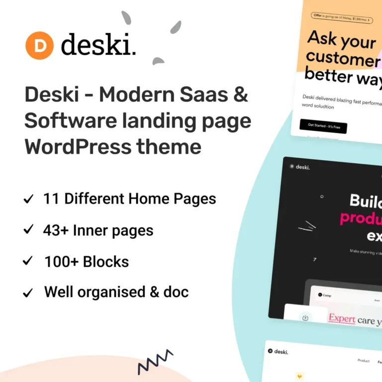 Deski – Modern Saas & Software WordPress Theme