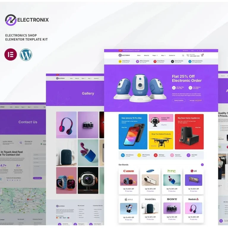 Electronix – Electronics Shop Elementor Template Kit