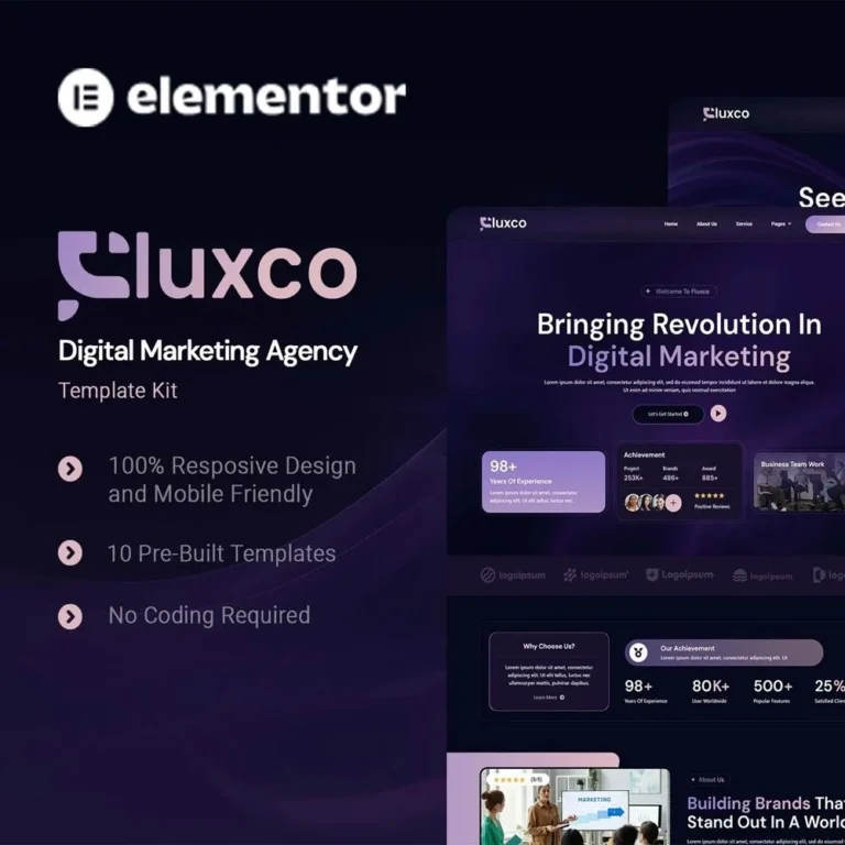 Fluxco – Digital Marketing Agency Elementor Template Kit